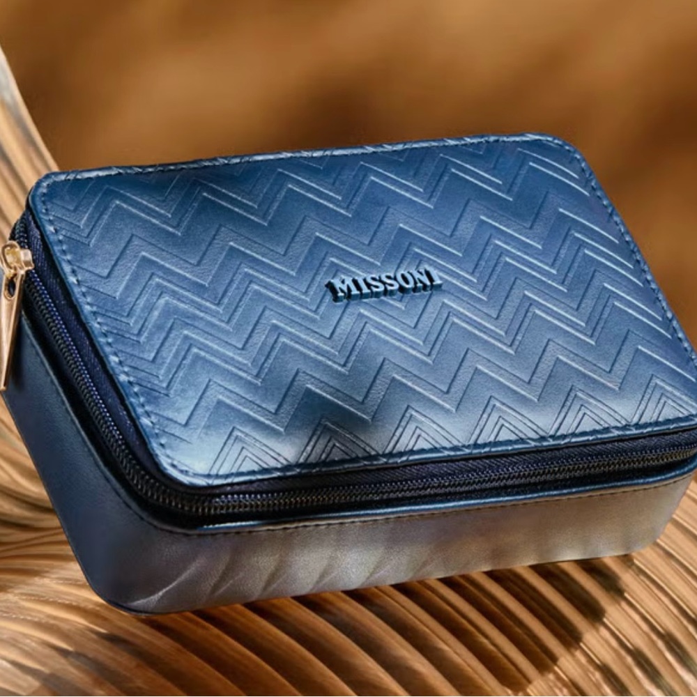 Missoni Blue Travel Amenity Bag/Cosmetic Case